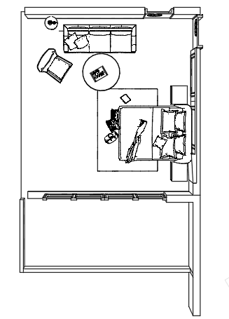 Modern Bedroom Suite with Lounge — SketchUp + DWG