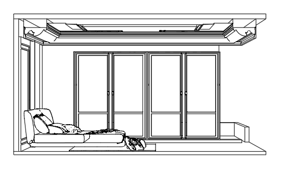 Modern Bedroom Suite with Lounge — SketchUp + DWG
