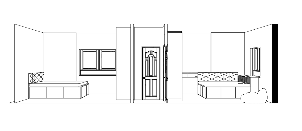 Two-Bedroom Apartment Interior — SketchUp + DWG