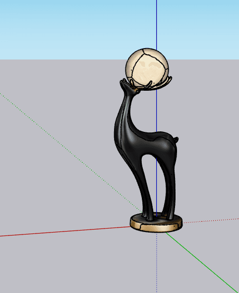 Deer Figurine with Sphere — SketchUp Model