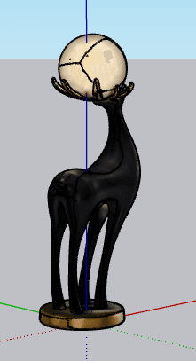 Deer Figurine with Sphere — SketchUp Model