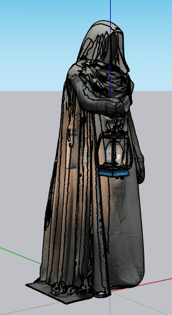 Hooded Figure with Lantern — SketchUp Model