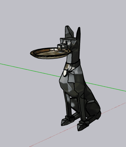 Dog Butler with Tray — SketchUp Model