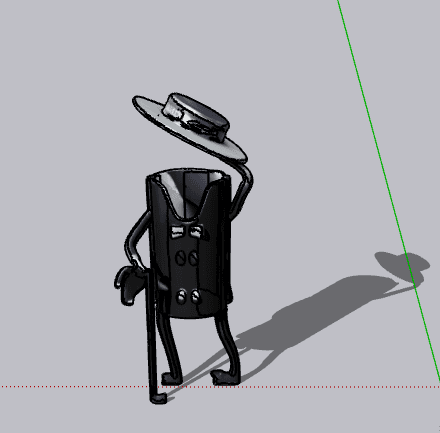 Figure with Wide-Brim Hat — SketchUp Model