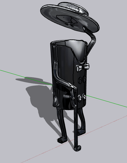 Figure with Wide-Brim Hat — SketchUp Model
