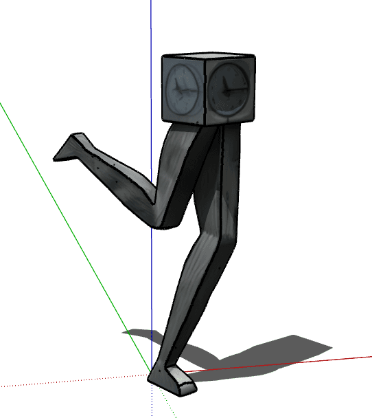 Walking Clock Figure — SketchUp Model