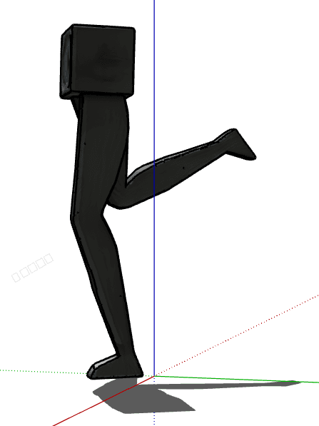 Walking Clock Figure — SketchUp Model