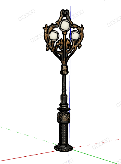 Ornate Cast-Iron Street Lamp — SketchUp Model