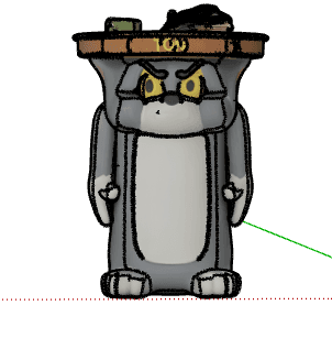 Cartoon Cat Figurine — SketchUp Model