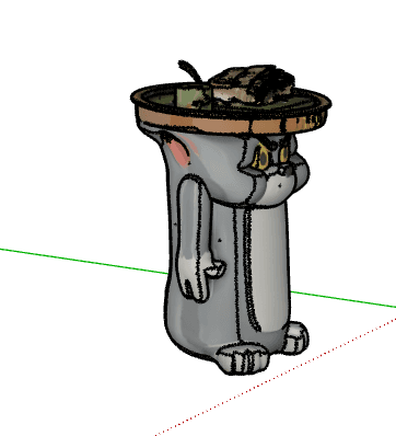 Cartoon Cat Figurine — SketchUp Model