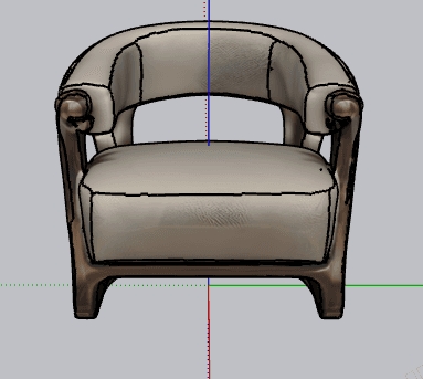 Round Tub Armchair — SketchUp Model