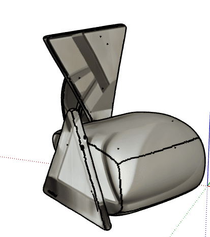 Curved Shell Lounge Chair — SketchUp Model