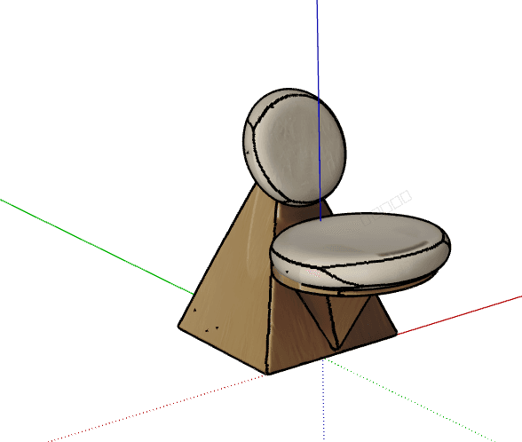 Pyramid-Base Accent Chair — SketchUp Model
