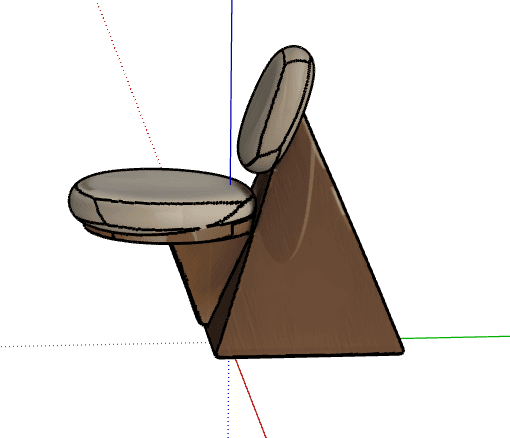 Pyramid-Base Accent Chair — SketchUp Model