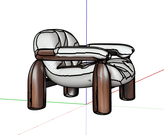 Puffy Tubular Armchair — SketchUp Model
