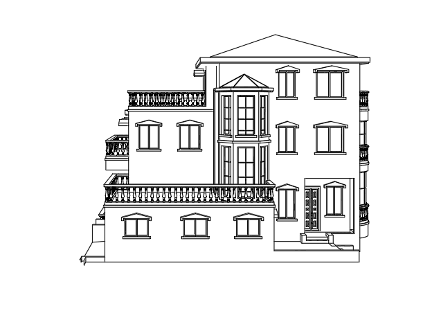 Mediterranean-Style Villa with Garage — SketchUp + DWG