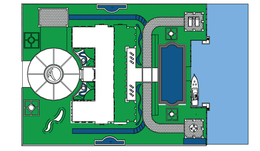 Large Villa with Landscaped Garden — SketchUp + DWG