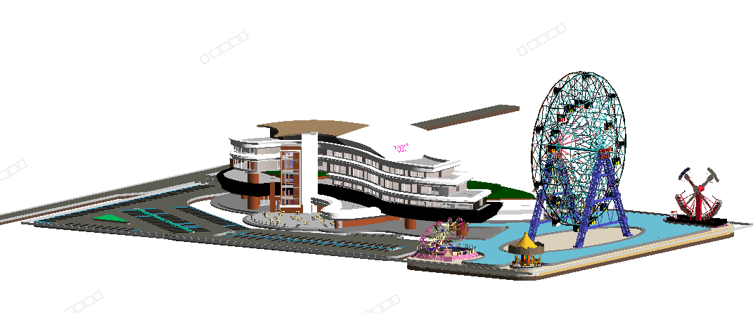 Resort Hotel with Amusement Park — Revit Model