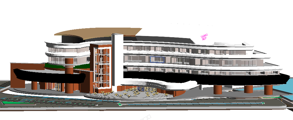 Resort Hotel with Amusement Park — Revit Model