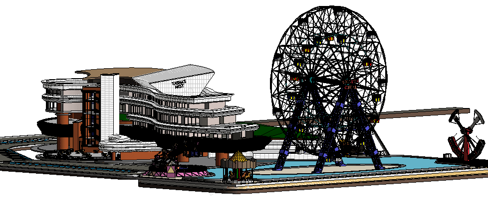 Resort Hotel with Amusement Park — Revit Model