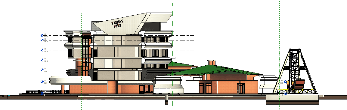 Resort Hotel with Amusement Park — Revit Model