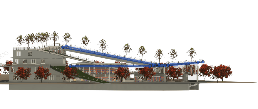 Modern Library with Green Roof — Revit Model