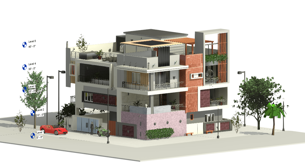 Modern Apartment Building — Revit Model