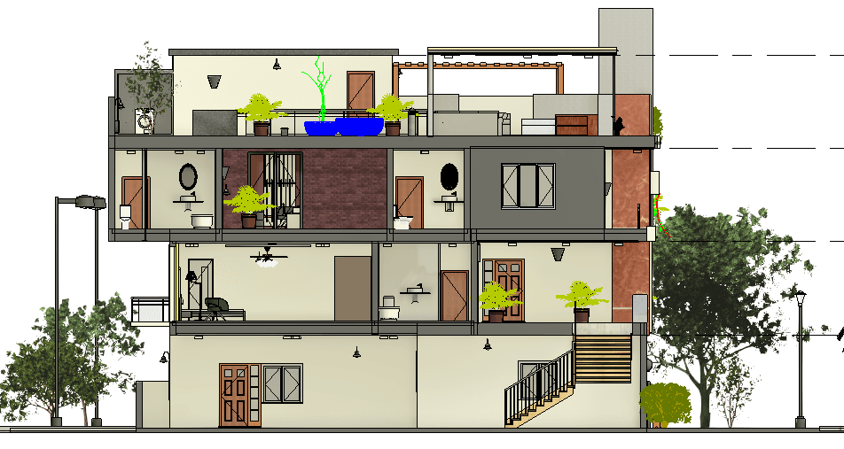 Modern Apartment Building — Revit Model