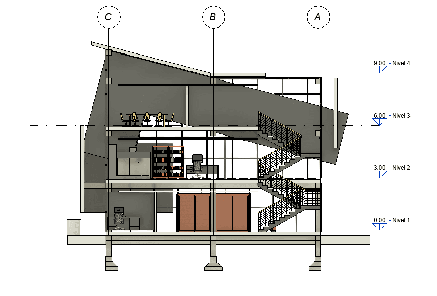 Steel-Frame Office Building — Revit Model