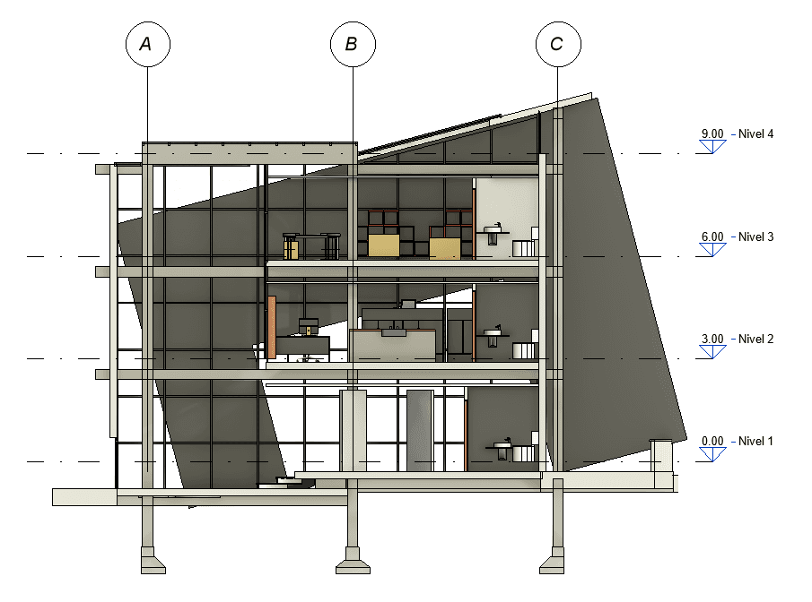 Steel-Frame Office Building — Revit Model