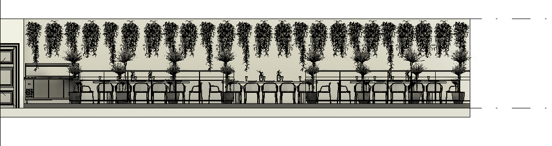 Restaurant Interior with Bar — Revit Model