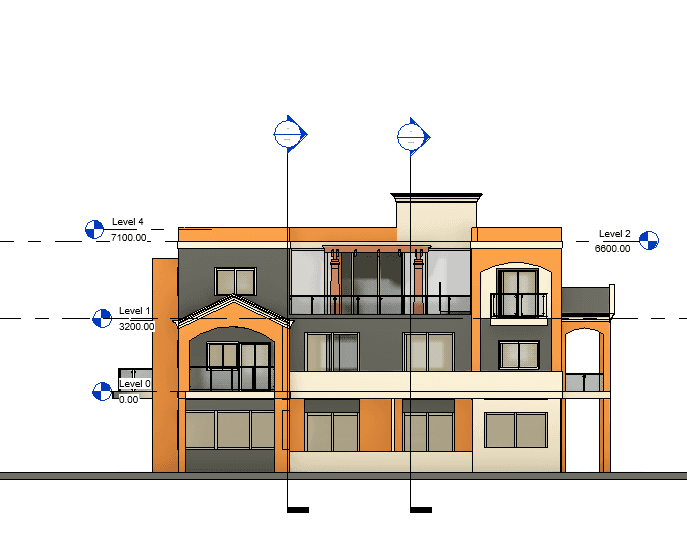 Large Villa with Walled Compound — Revit Model