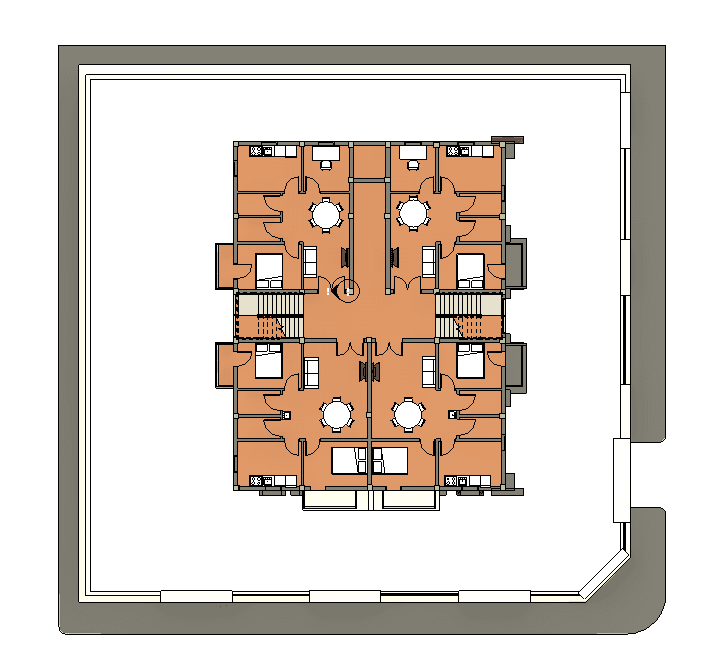 Four-Storey Residential Villa — Revit Model