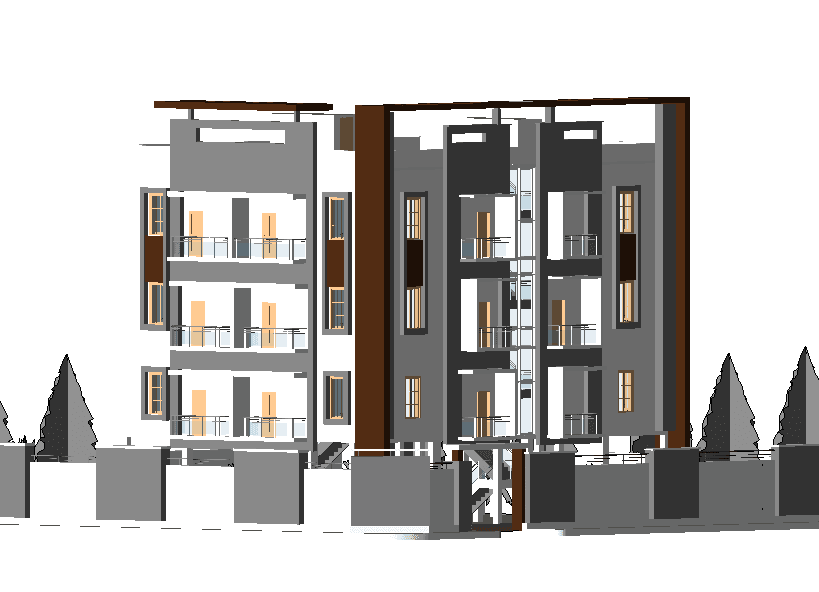Four-Storey Residential Villa — Revit Model