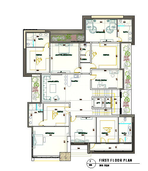 Modern Villa with Stone Cladding — Revit Model
