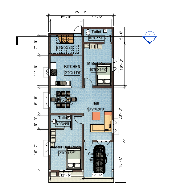 Single-Storey Villa with Carport — Revit Model