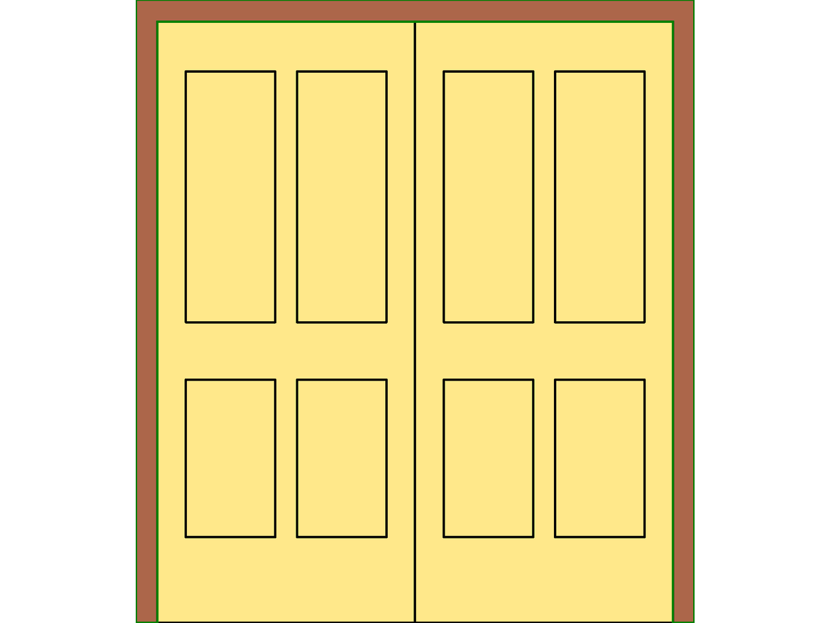 M Double Panel 2 — Double Door Revit Family