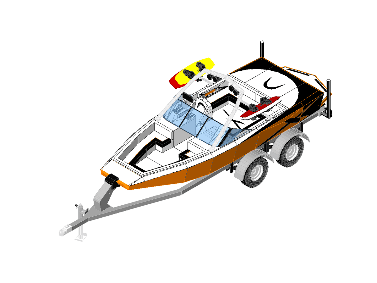 Boat And Trailer — Revit Family