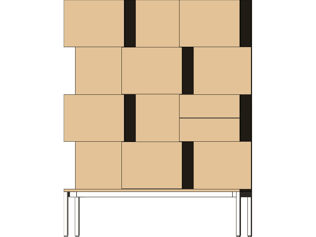 Steelcase Coalesse Denizen Storage Cube Tower — Revit Family