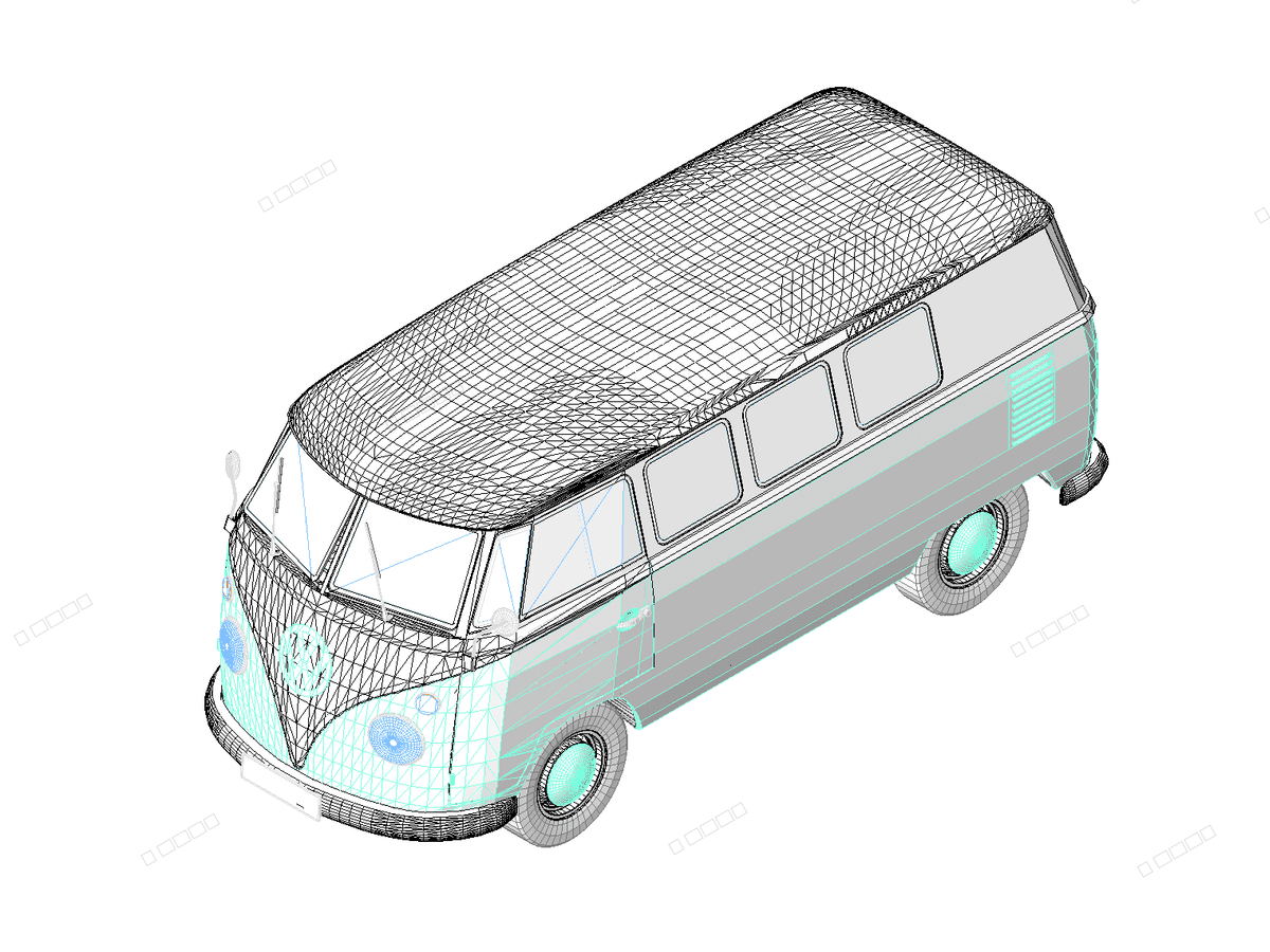 1960039s Volkswagen Type 2 Van Car Automobile Vehicle — Revit Family