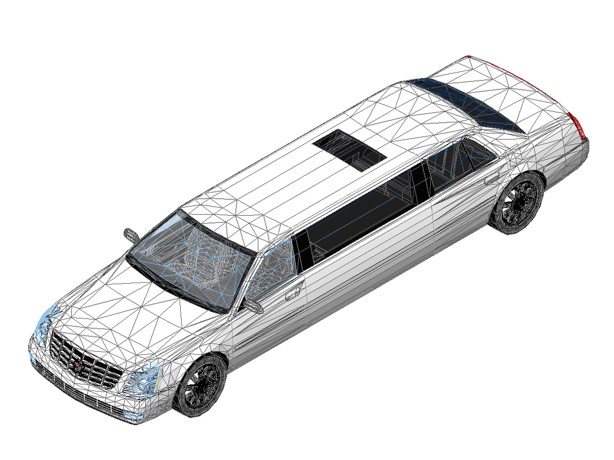 Cadillac DTS Limousine Car Vehicle Automobile Limo — Revit Family