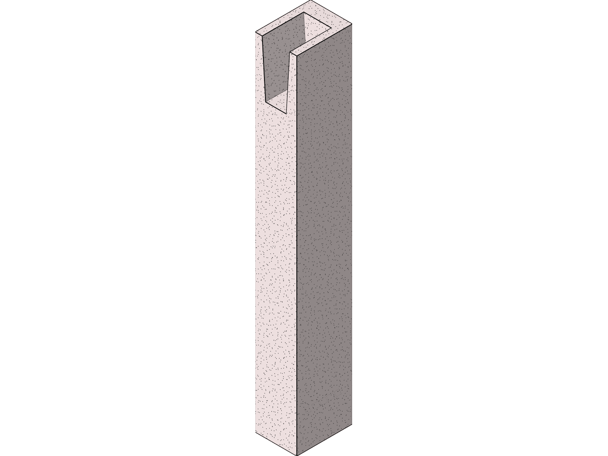 M Precast Rectangular Column With Cone Shaped Fork Bearing — Concrete Column Revit Family