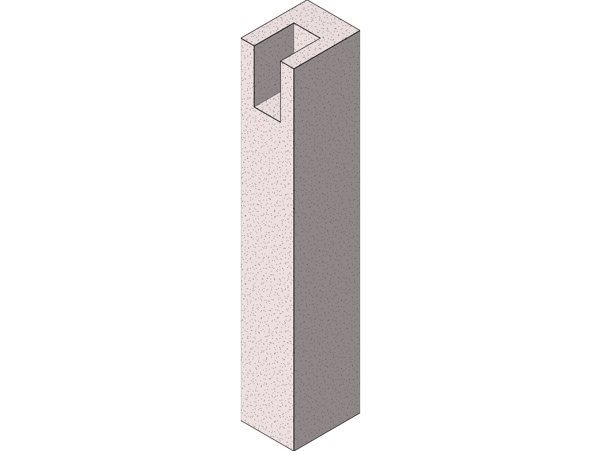 M Precast Rectangular Column With Rectangular Fork Bearing — Concrete Column Revit Family