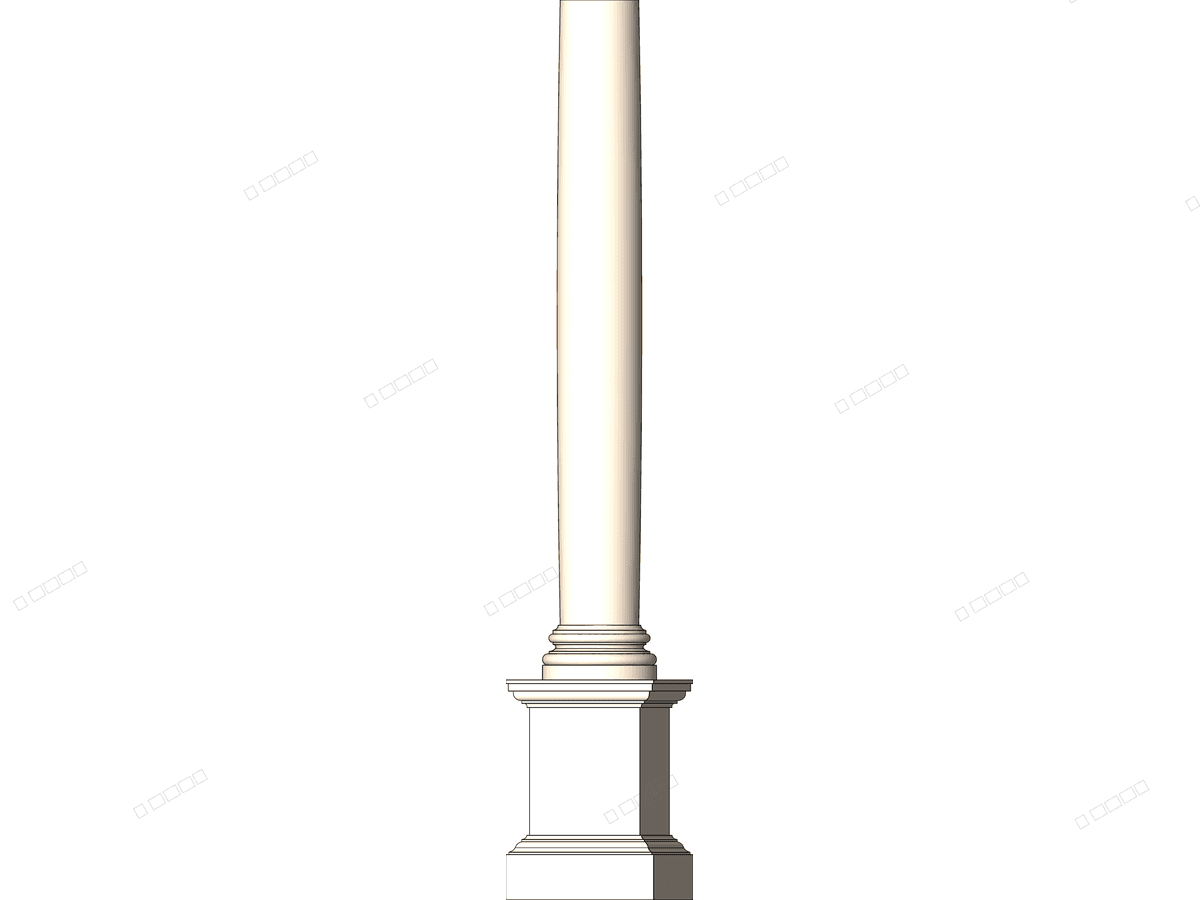 Column W Pedestal — Decorative Column Revit Family