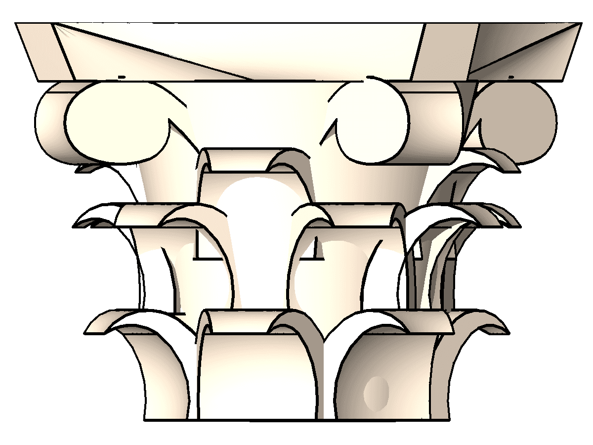Corinthium Capital — Decorative Column Revit Family