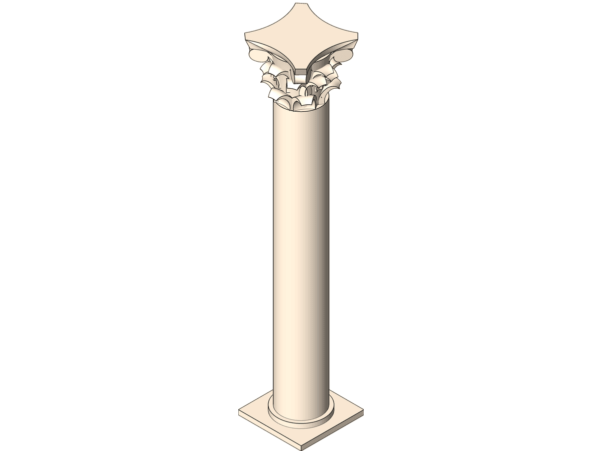 Corinthium Column — Decorative Column Revit Family