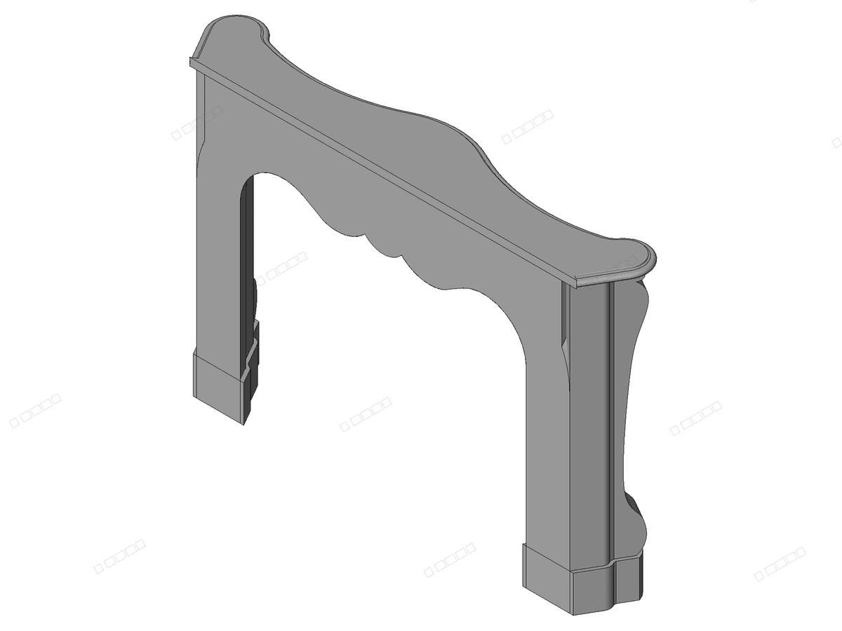 French Mantle Non Parametric — Decorative Column Revit Family