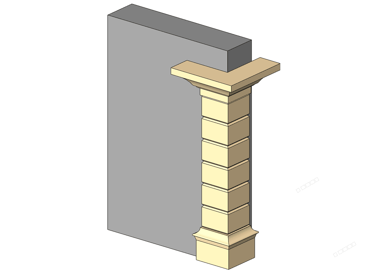 Quoining With Fancy Profile Top Bottom — Decorative Column Revit Family