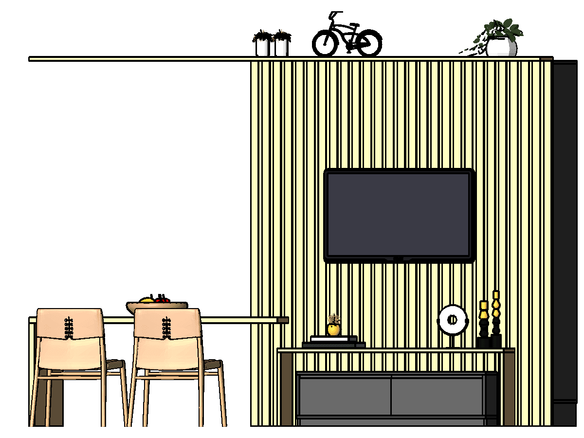 LR2349 Conjunto Cozinha E Home TV — Revit Family