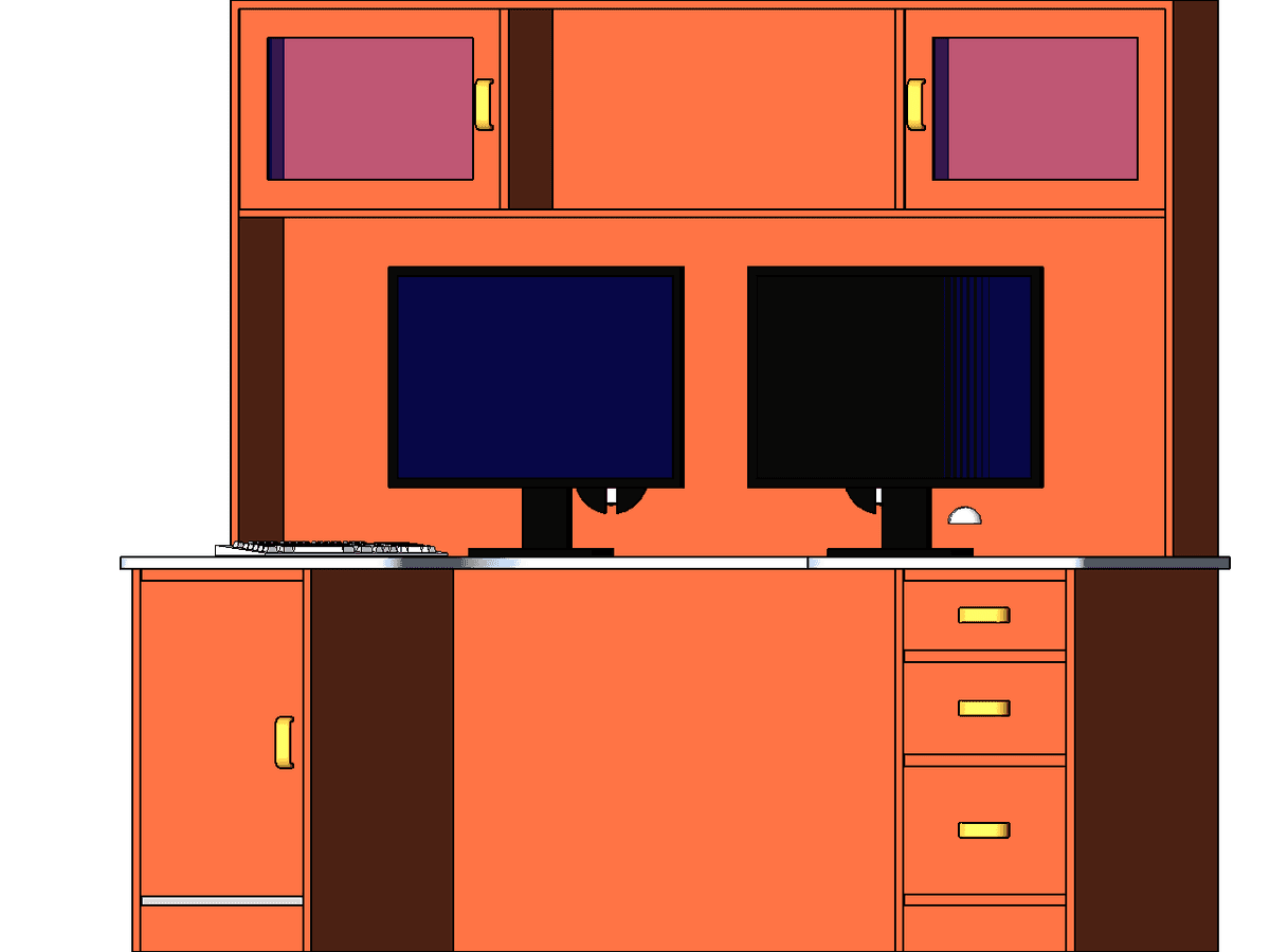 Large Computer Workstation — Revit Family
